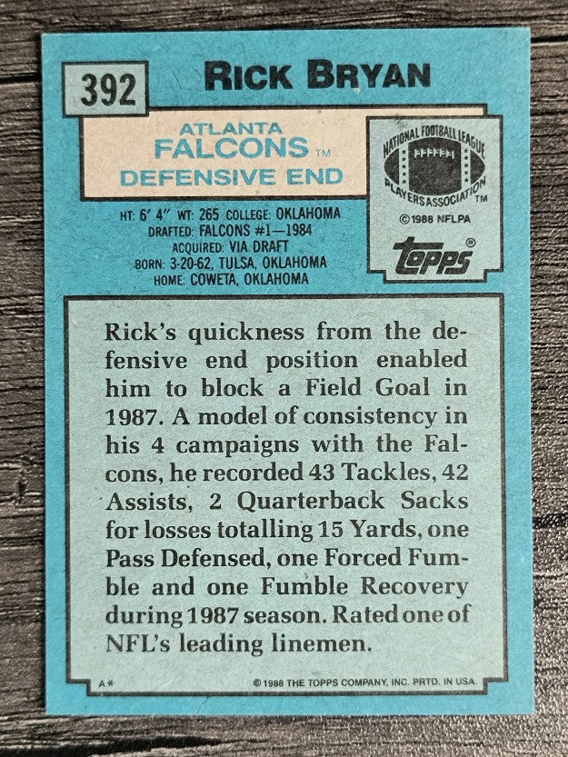 1988 Topps #392 Rick Bryan