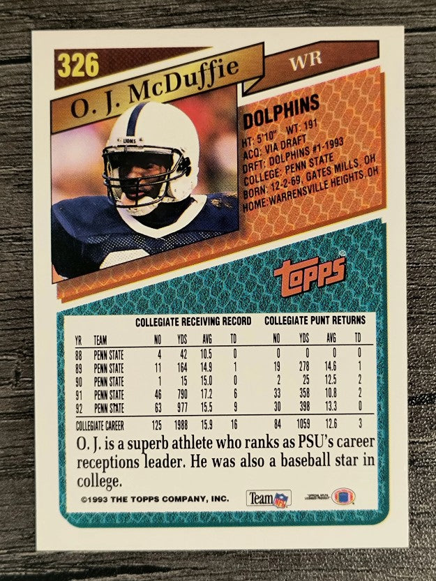 1993 Topps Gold #326 O.J.McDuffie