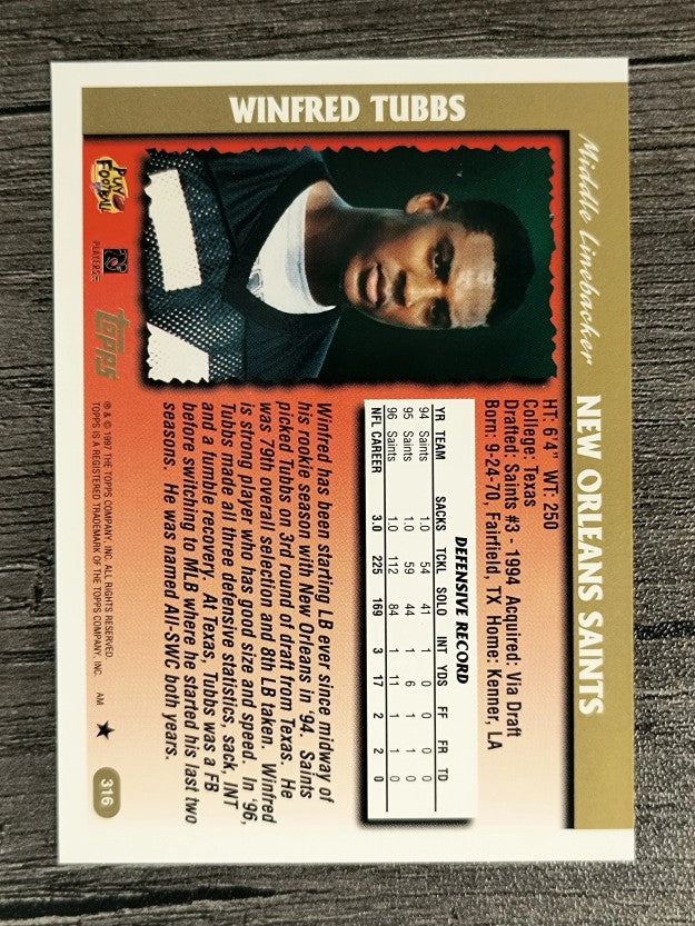 1997 Topps #316 Winfred Tubbs