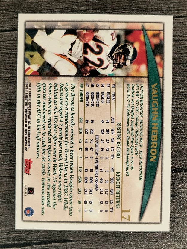 1998 Topps #17 Vaughn Hebron