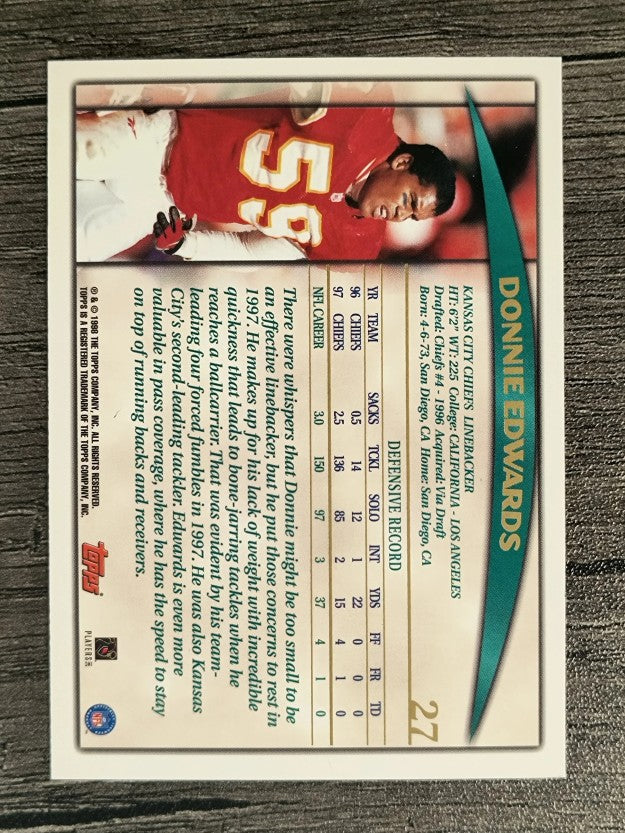 1998 Topps #27 Donnie Edwards