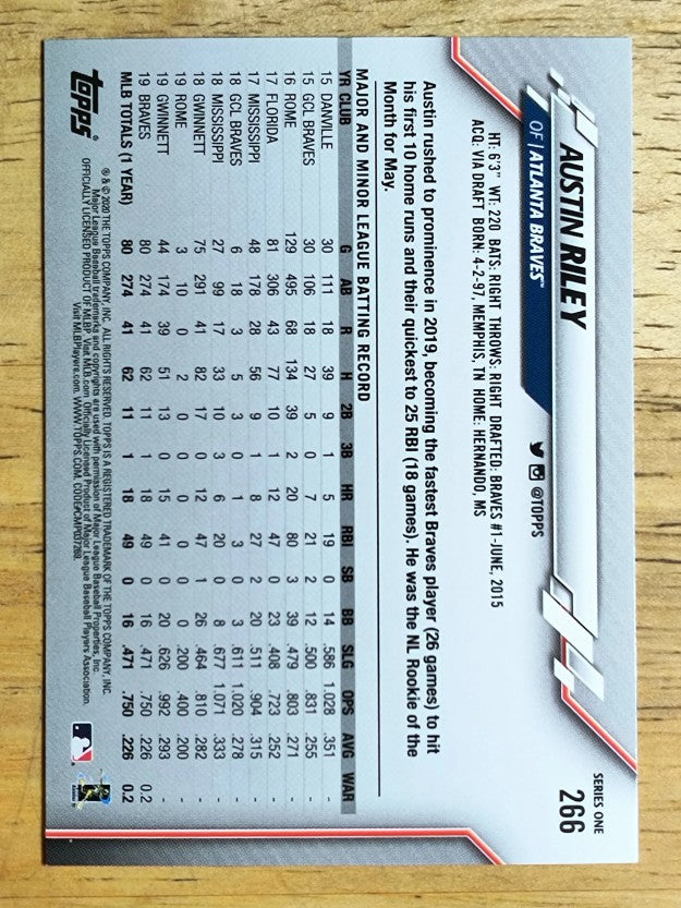 2020 Topps #266 Austin Riley FS