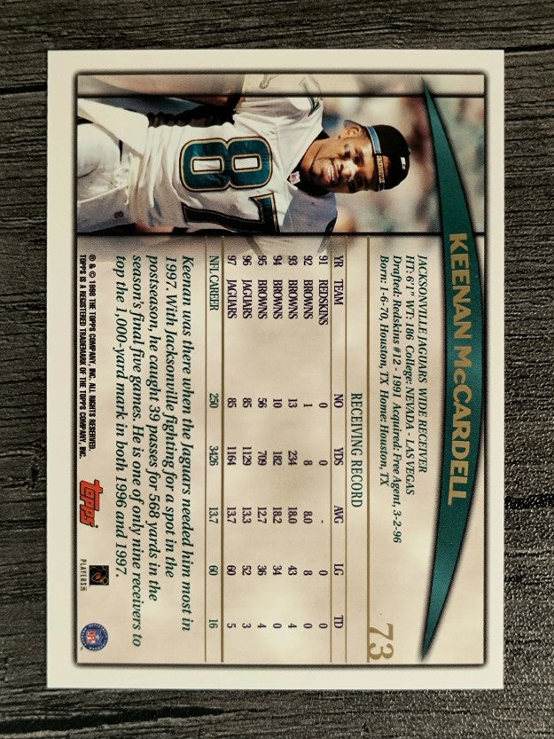 1998 Topps #73 Keenan McCardell