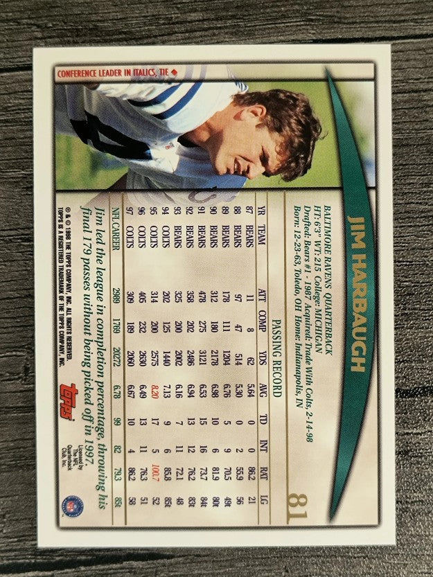 1998 Topps #81 Jim Harbaugh