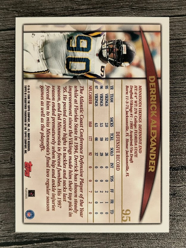 1998 Topps #95 Derrick Alexander DE