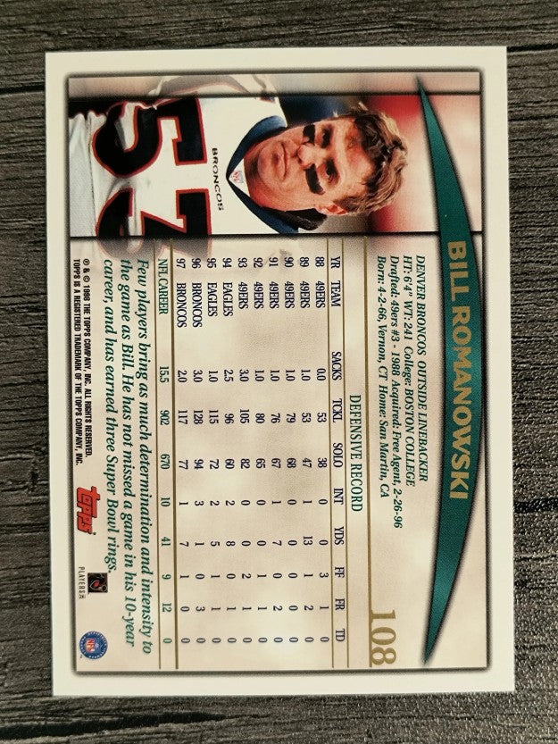 1998 Topps #108 Bill Romanowski