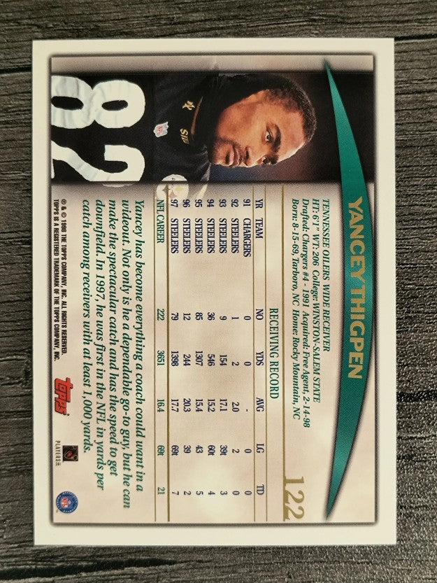 1998 Topps #122 Yancey Thigpen