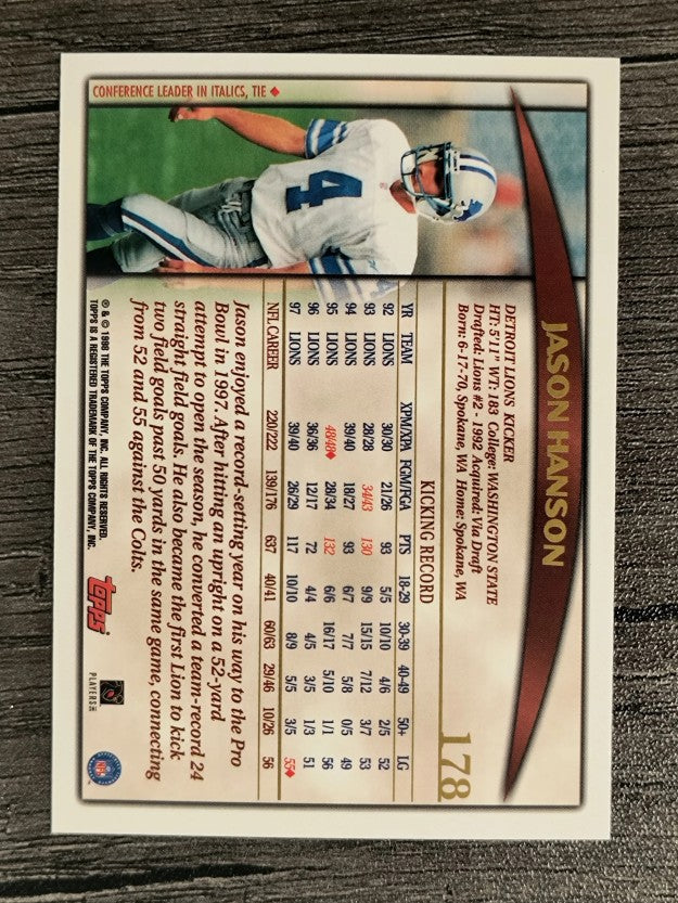 1998 Topps #178 Jason Hanson