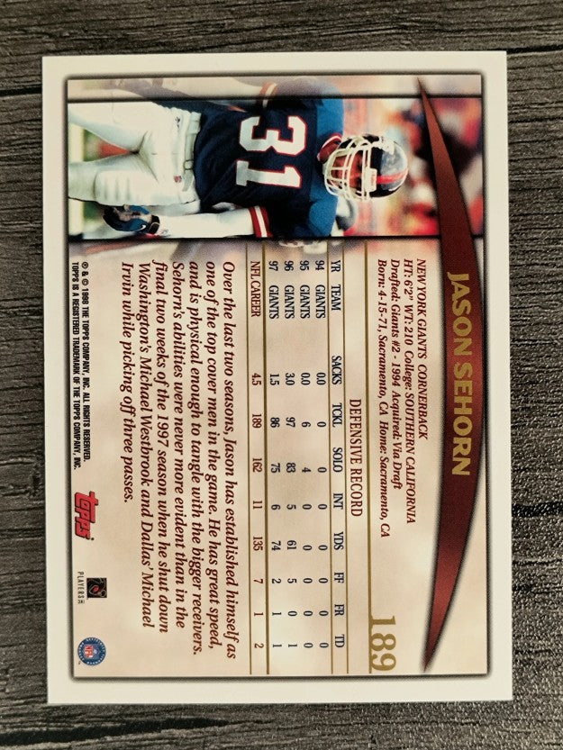 1998 Topps #189 Jason Sehorn