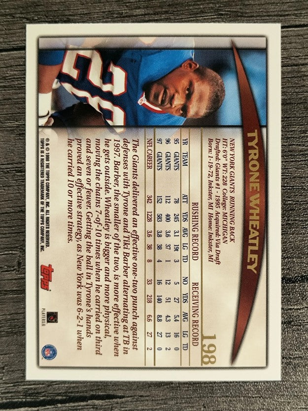 1998 Topps #198 Tyrone Wheatley