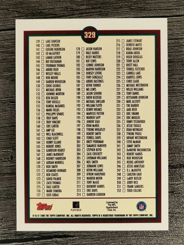 1998 Topps #329 Checklist 1