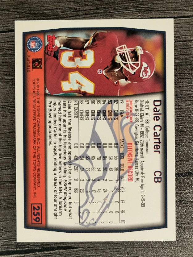 1999 Topps #259 Dale Carter