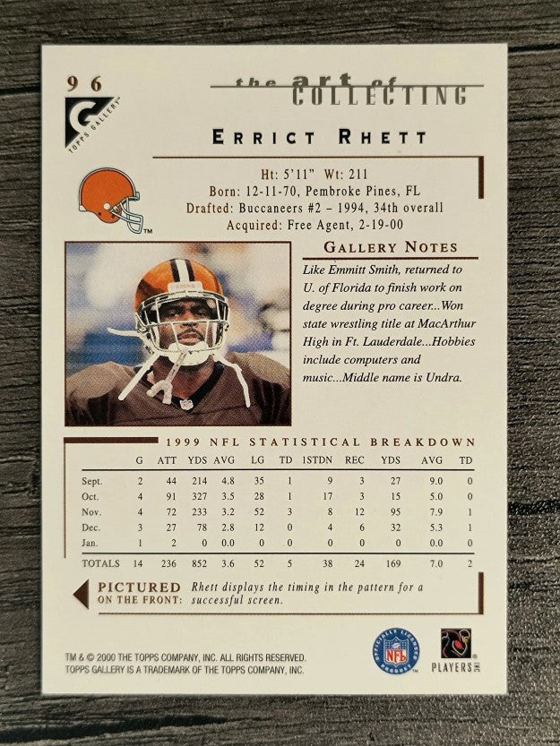 2000 Topps Gallery #96 Errict Rhett