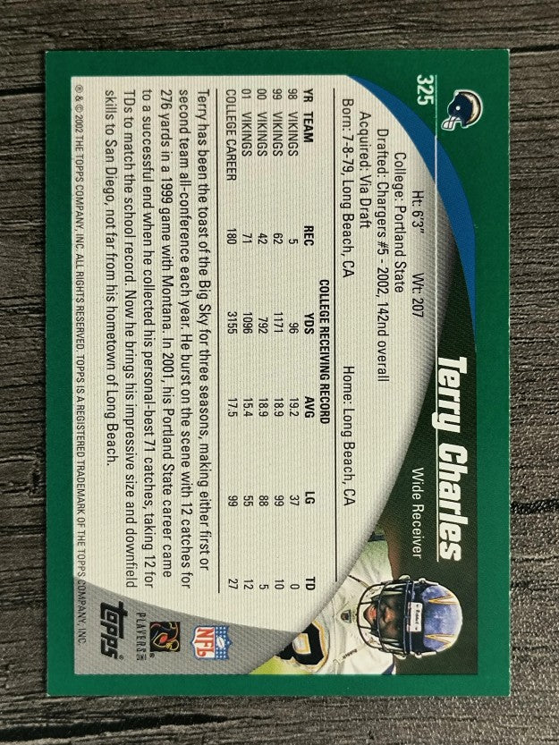 2002 Topps #325 Terry Charles RC