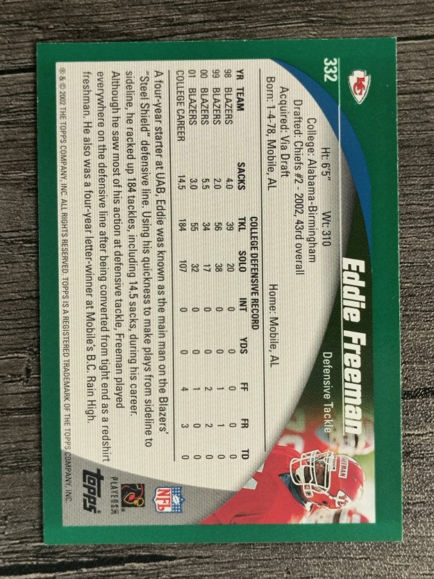 2002 Topps #332 Eddie Freeman RC