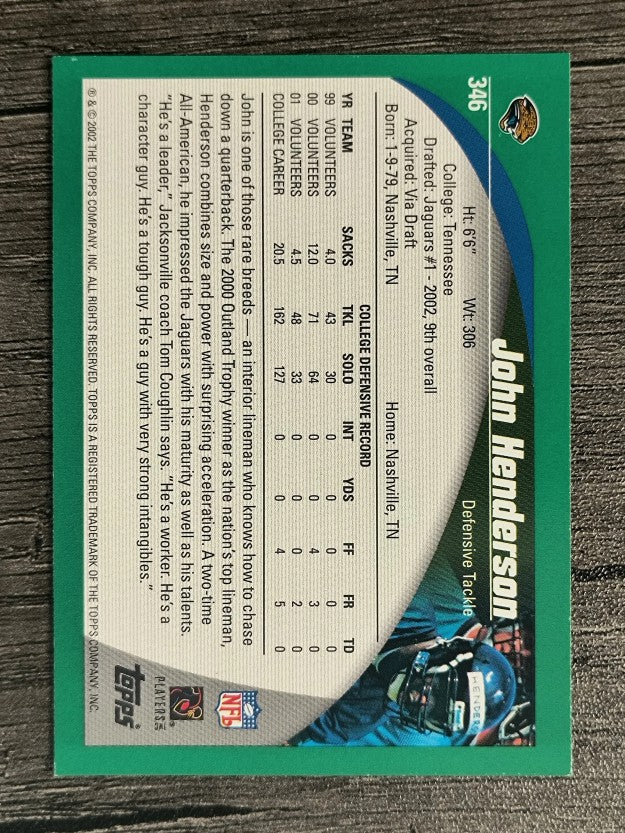 2002 Topps #346 John Henderson RC