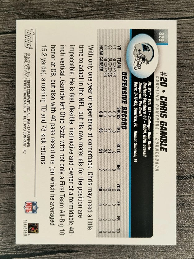2004 Topps #329 Chris Gamble RC