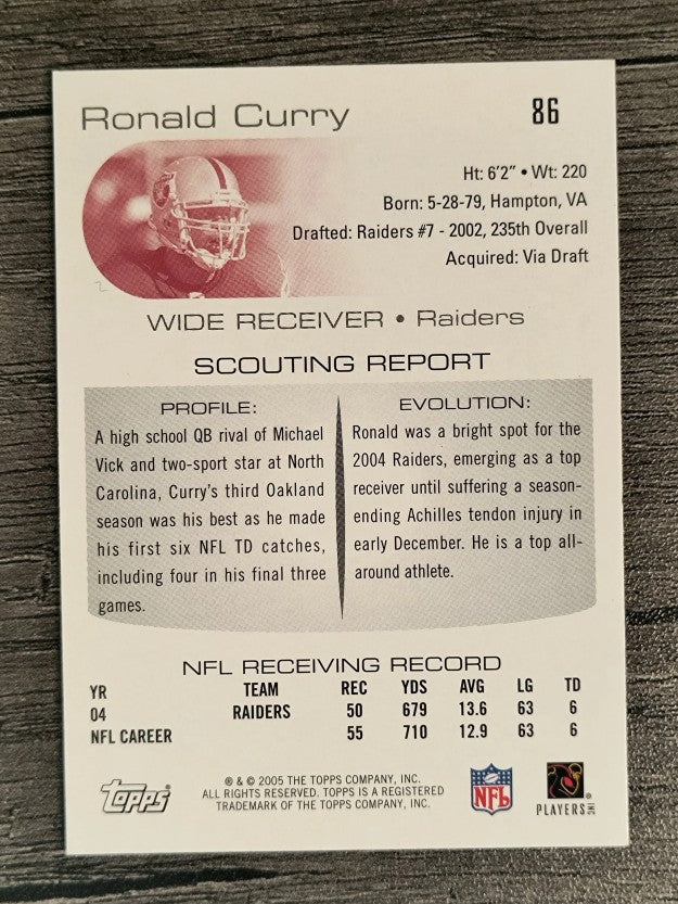 2005 Topps Draft Picks and Prospects #86 Ronald Curry