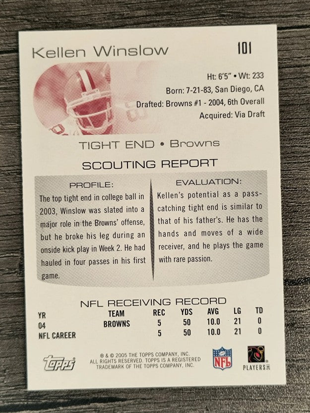 2005 Topps Draft Picks and Prospects #101 Kellen Winslow