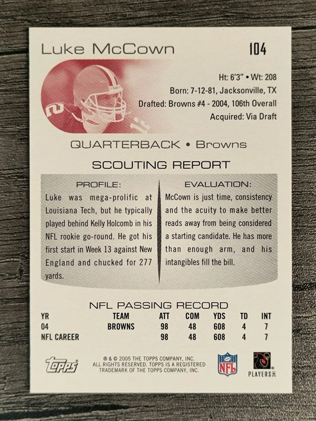 2005 Topps Draft Picks and Prospects #104 Luke McCown