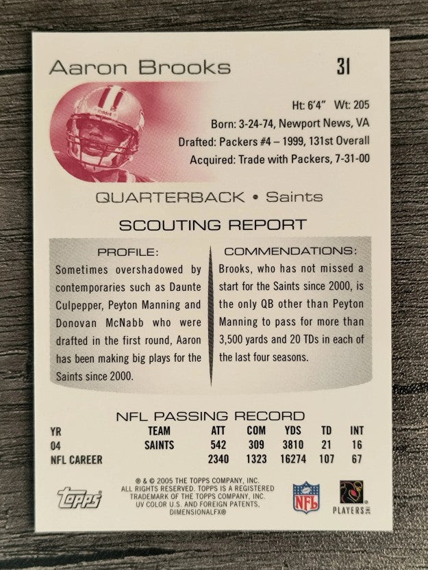 2005 Topps Draft Picks and Prospects Chrome #31 Aaron Brooks