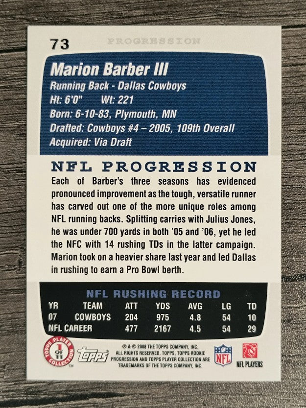 2008 Topps Rookie Progression #73 Marion Barber