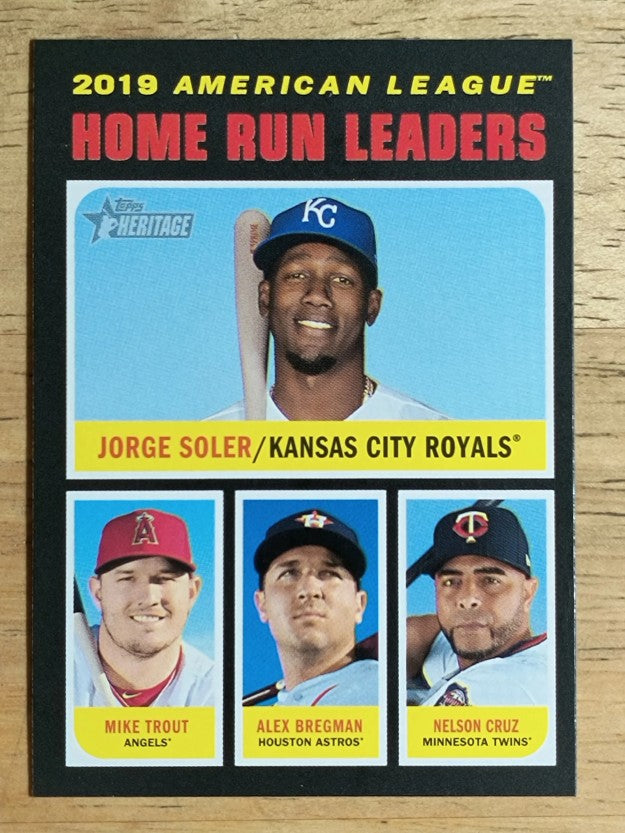 2020 Topps Heritage #65 Jorge Soler/Alex Bregman/Nelson Cruz/Mike Trout LL