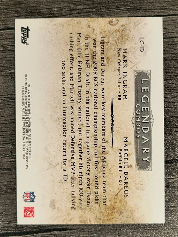 2011 Topps Legends Combo #LCID Mark Ingram/Marcell Dareus