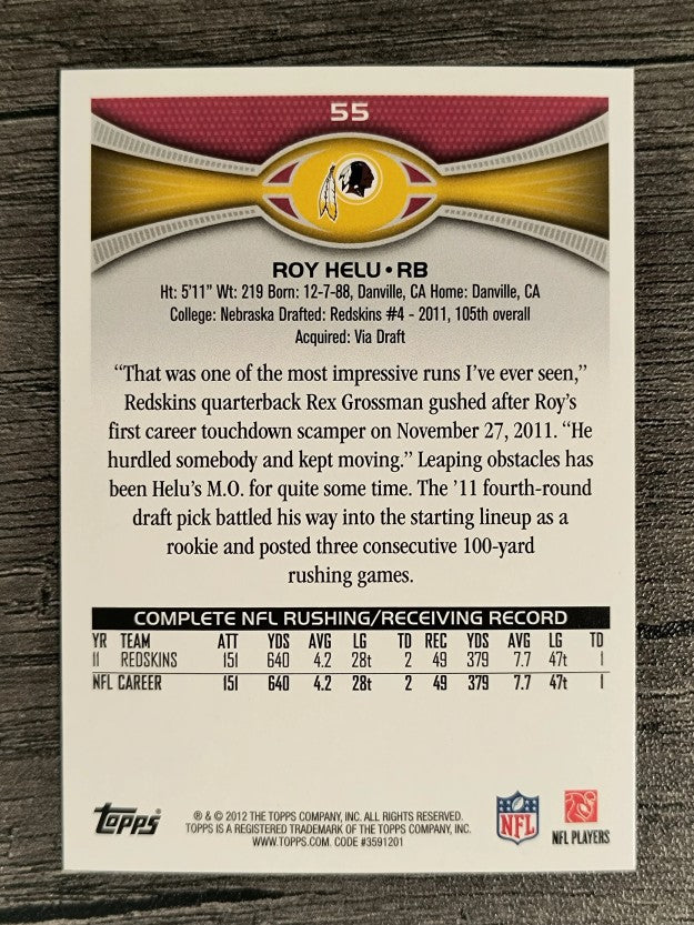2012 Topps #55 Roy Helu