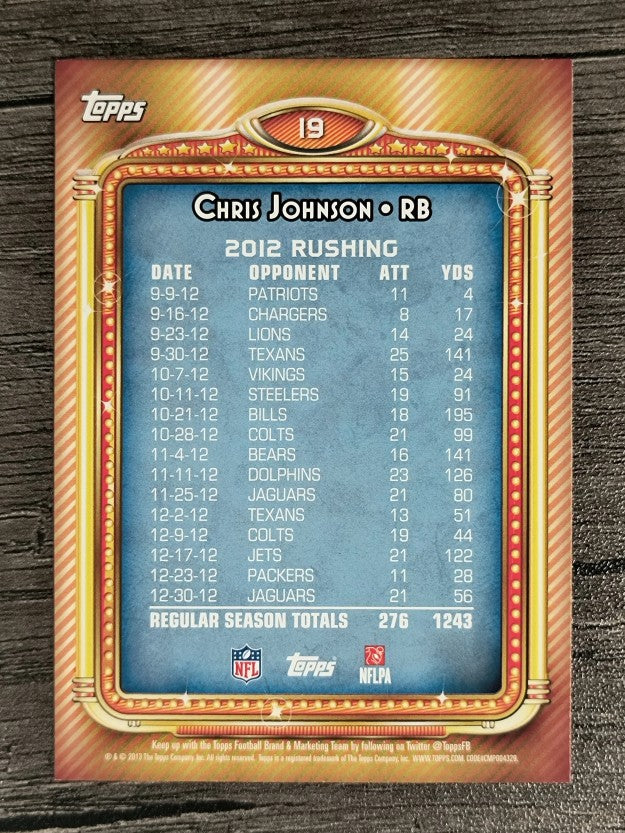 2013 Topps 1000 Yard Club #19 Chris Johnson