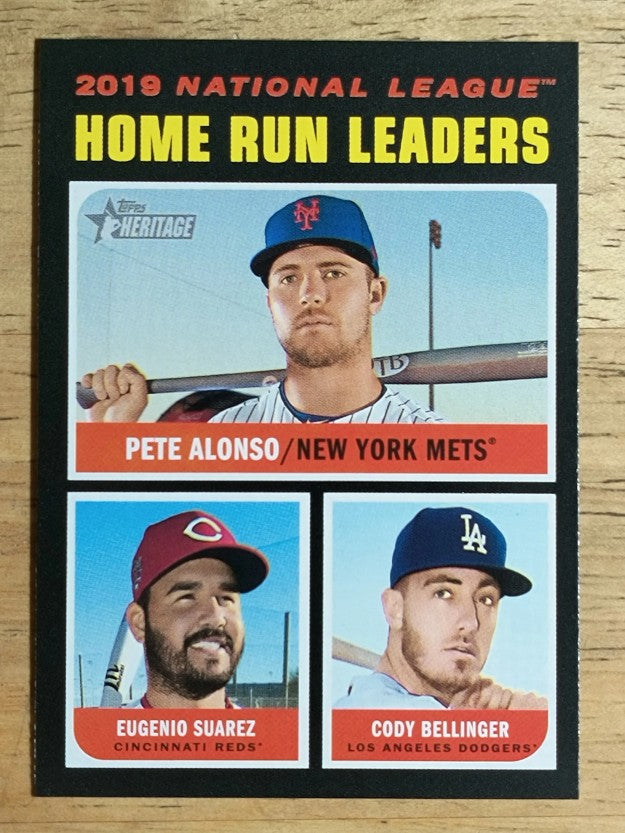 2020 Topps Heritage #66 Eugenio Suarez/Cody Bellinger/Pete Alonso LL