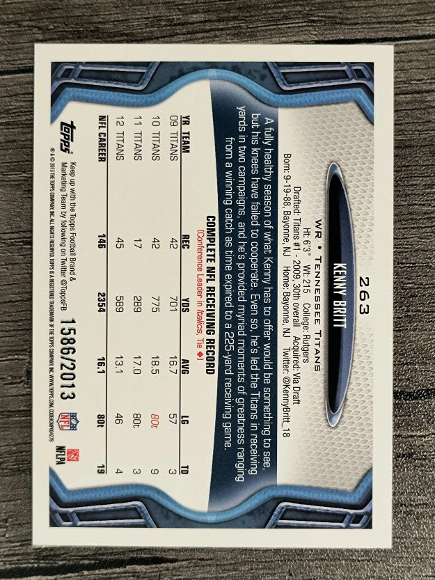 2013 Topps Gold #263 Kenny Britt