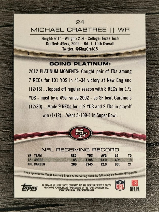 2013 Topps Platinum #24 Michael Crabtree