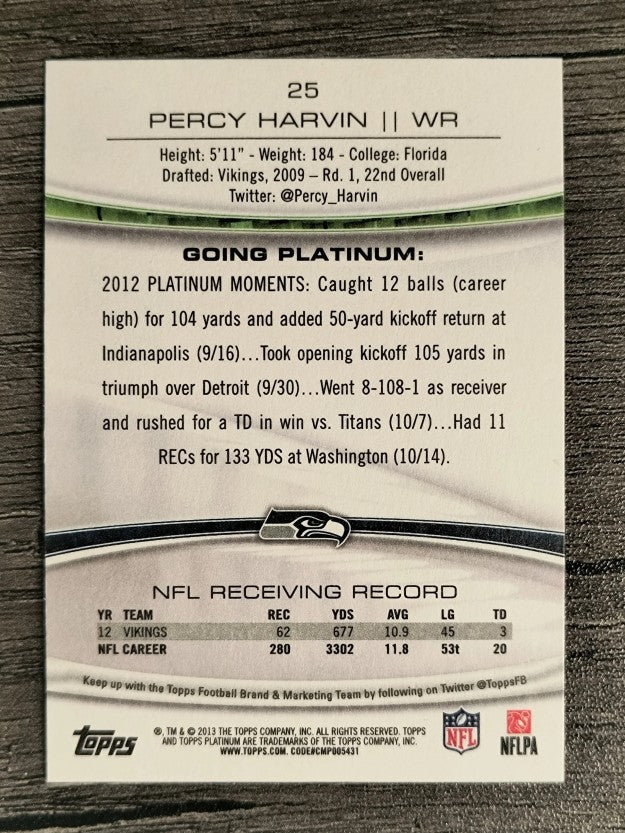 2013 Topps Platinum #25 Percy Harvin