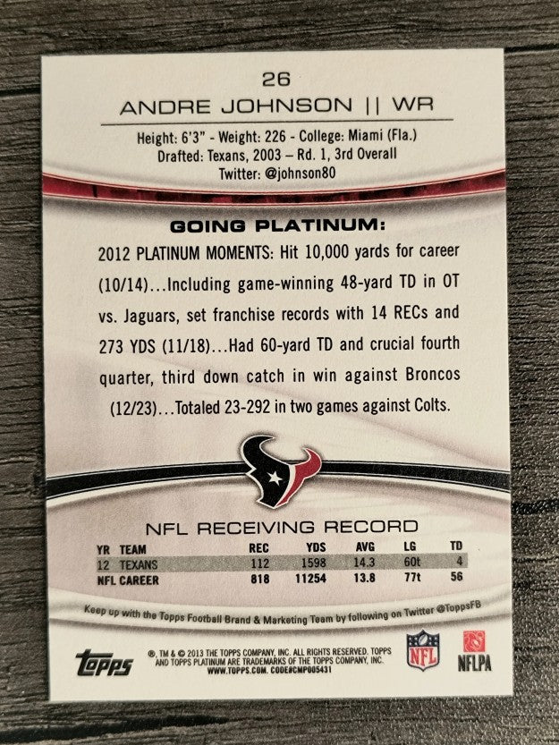 2013 Topps Platinum #26 Andre Johnson
