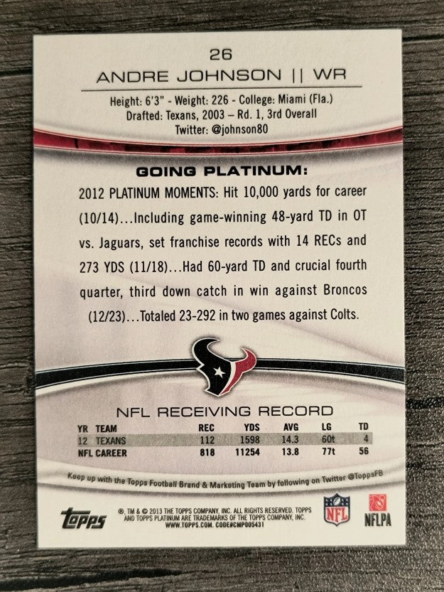 2013 Topps Platinum #26 Andre Johnson
