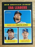 2020 Topps Heritage #67 Justin Verlander/Charlie Morton/Gerrit Cole LL