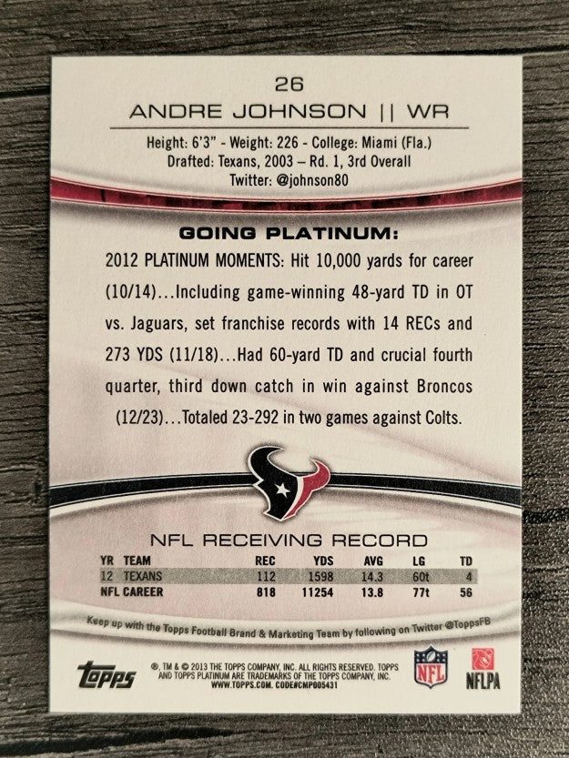 2013 Topps Platinum #26 Andre Johnson
