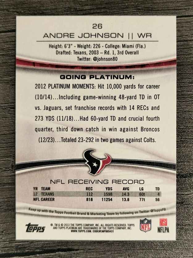 2013 Topps Platinum #26 Andre Johnson