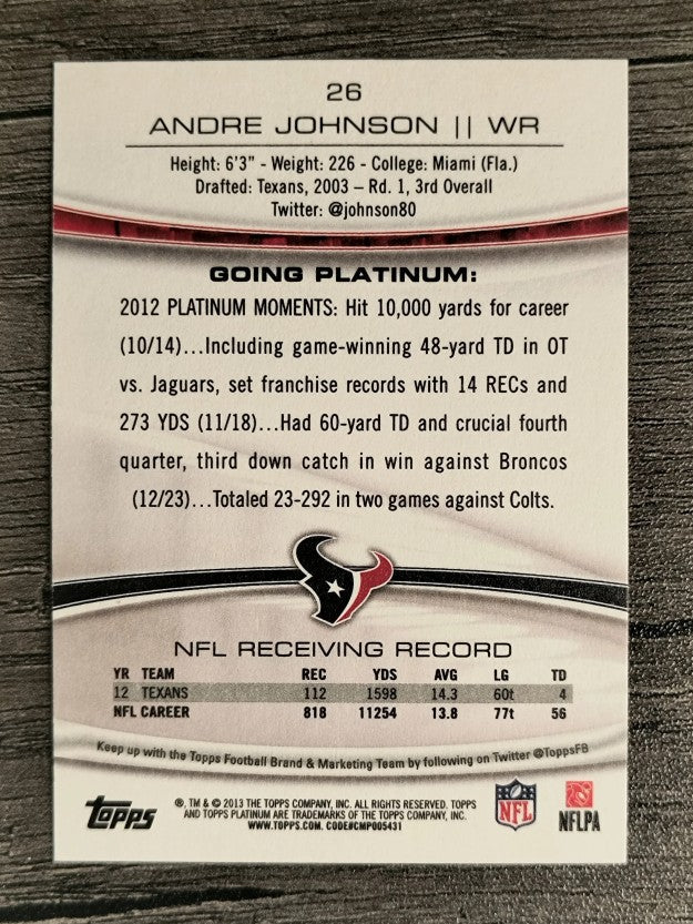 2013 Topps Platinum #26 Andre Johnson