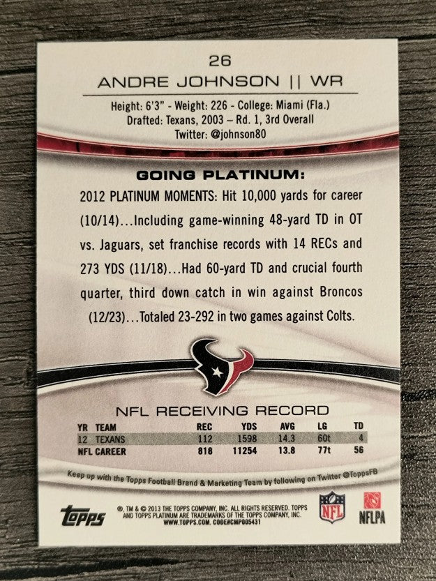 2013 Topps Platinum #26 Andre Johnson