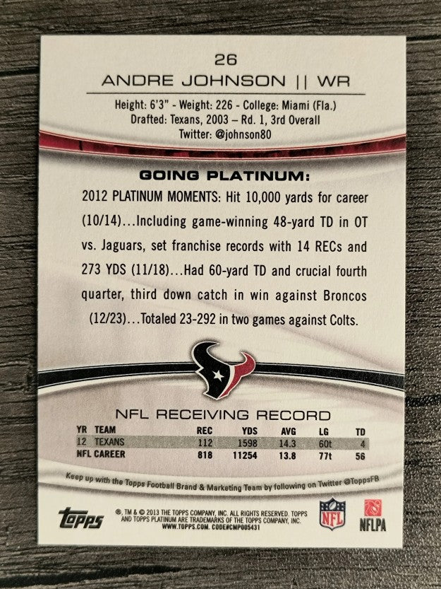 2013 Topps Platinum #26 Andre Johnson