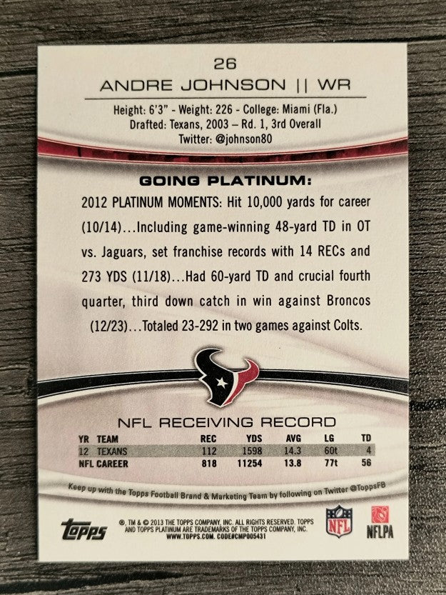 2013 Topps Platinum #26 Andre Johnson