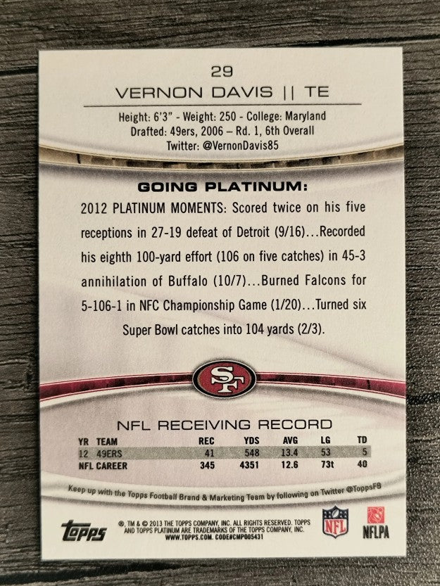 2013 Topps Platinum #29 Vernon Davis
