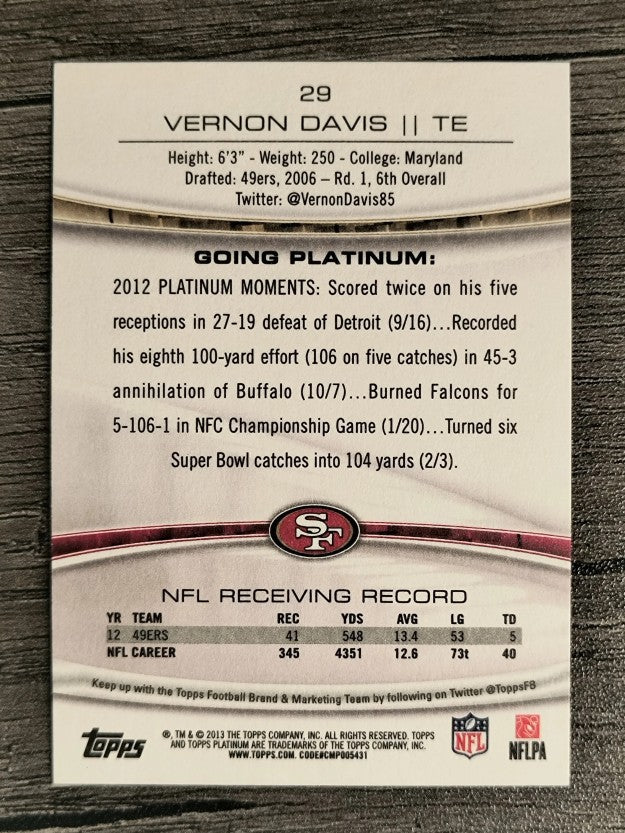 2013 Topps Platinum #29 Vernon Davis