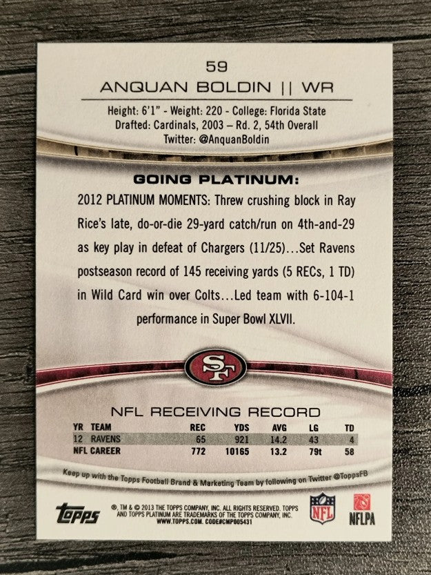 2013 Topps Platinum #59 Anquan Boldin