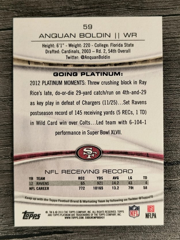 2013 Topps Platinum #59 Anquan Boldin