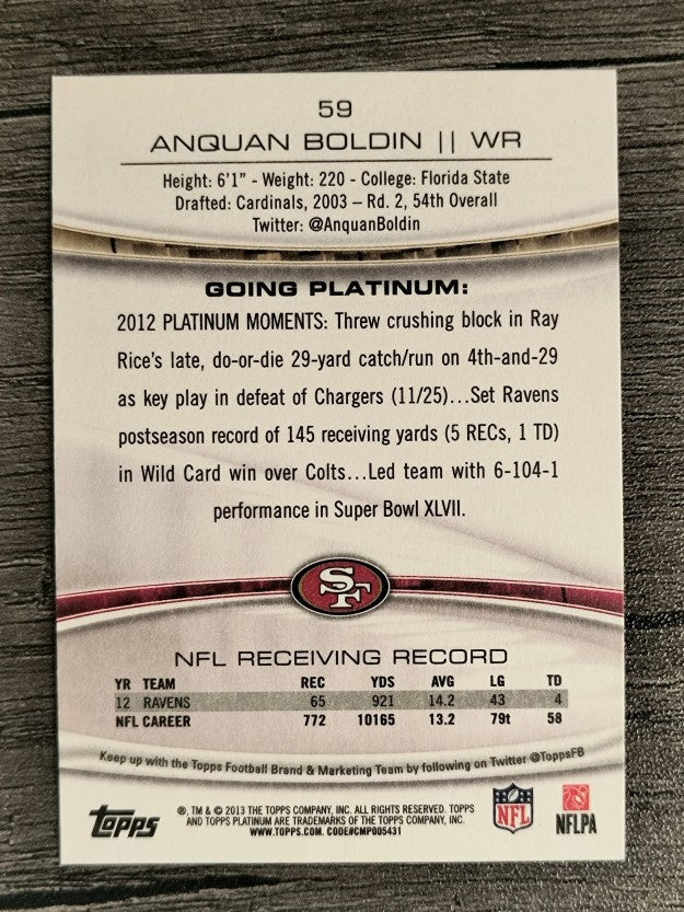 2013 Topps Platinum #59 Anquan Boldin