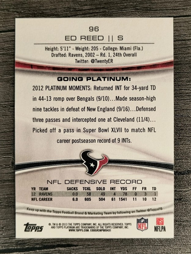 2013 Topps Platinum #96 Ed Reed