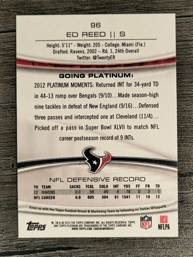 2013 Topps Platinum #96 Ed Reed